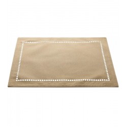 Lugar Americano 45x30cm De Poliéster E Linho Levis Bege